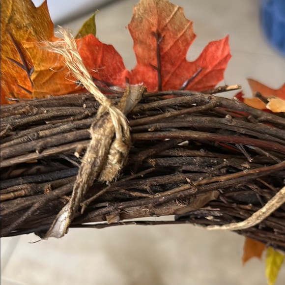 Autumn Leaf Wreath with Scarecrow Decor - Picture 10 of 11